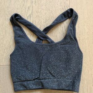 Phat Buddha One Size Greenwich grey seamless glittery racerback sports/yoga bra